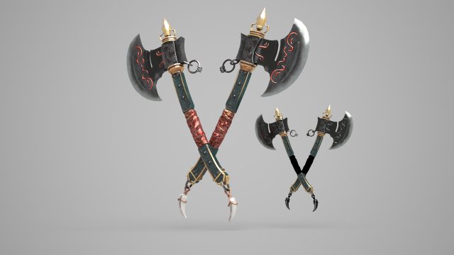 Ancient cold axe Model 3D .c4d .max .obj .3ds .fbx .stl .blend 