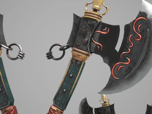 Ancient cold axe 3D Model
