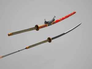 Katana peralatan kuno Model 3D