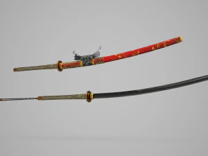 Ancient equipment katana 3D Model