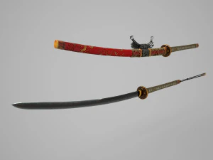 Ancient equipment katana 3D Model