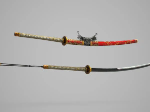 Ancient equipment katana 3D Model