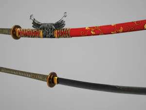Ancient equipment katana 3D Model