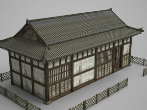 Loja popular da casa da arquitetura asi&aacute;tica antiga Modelo 3D