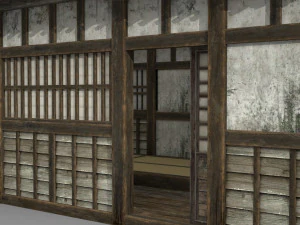 Loja popular da casa da arquitetura asi&aacute;tica antiga Modelo 3D