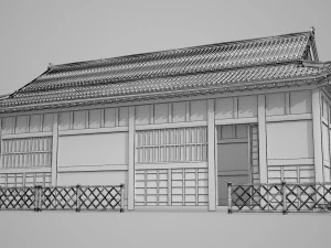 Loja popular da casa da arquitetura asi&aacute;tica antiga Modelo 3D