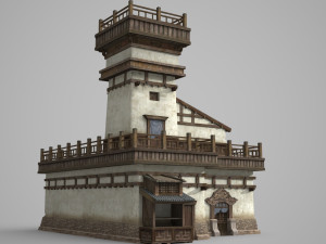 Asian ancient architecture folk house shop Inn 3D 모델