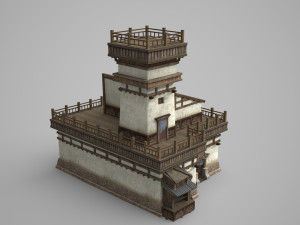 Asian ancient architecture folk house shop Inn 3D 모델