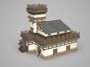 Asian ancient architecture folk house shop Inn 3D 모델