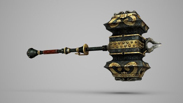 Ancient equipment super sledgehammer 3D Model .c4d .max .obj .3ds .fbx .stl .blend 
