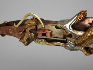 Ancient Asian equipment dragon spear Modelo 3D