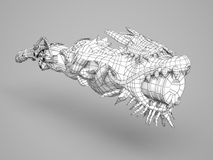 Ancient Asian equipment dragon spear Modelo 3D
