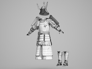 Ancient Asian warrior armor 3D Model