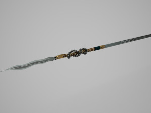 Ancient Asia was equipped with snake shaped spears Modèle 3D