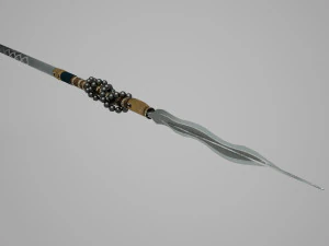 Asia kuno dilengkapi dengan tombak berbentuk ular Model 3D