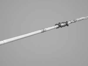 Asia kuno dilengkapi dengan tombak berbentuk ular Model 3D