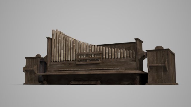 Ancient Grand Piano Model 3D .c4d .max .obj .3ds .fbx .stl .blend 