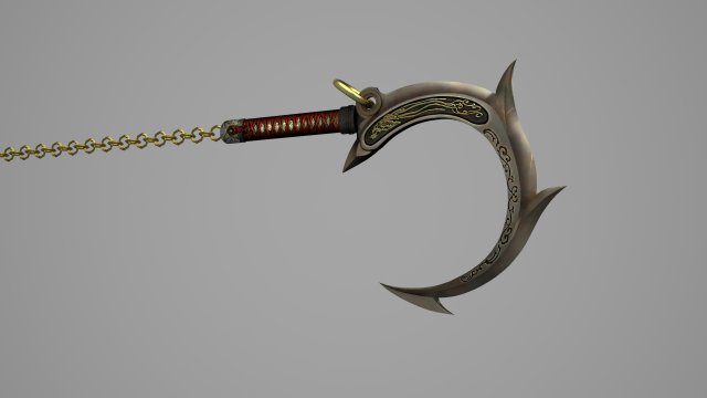 Ancient equipment chain machete 3D Model .c4d .max .obj .3ds .fbx .stl .blend 