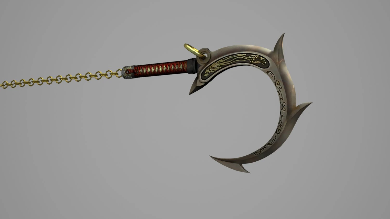 Ancient equipment chain machete 3D Model .c4d .max .obj .3ds .fbx .stl .blend