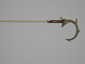 Ancient equipment chain machete 3D Model