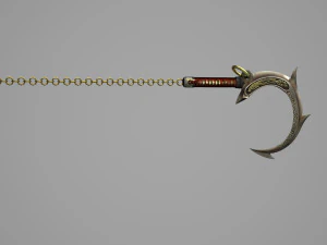 Ancient equipment chain machete 3D Model