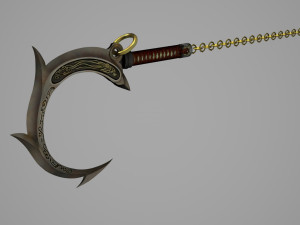 Ancient equipment chain machete 3D Model