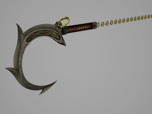 Ancient equipment chain machete 3D Model