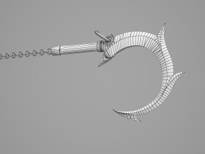 Ancient equipment chain machete 3D Model