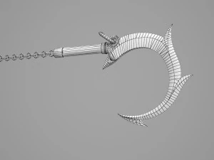 Ancient equipment chain machete 3D Model