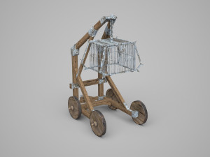 Ancient mobile prison wagon Modèle 3D
