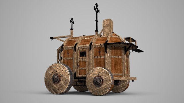 Ancient wagon 3D Model .c4d .max .obj .3ds .fbx .stl .blend 