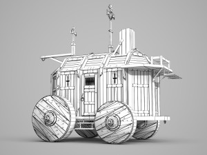 Ancient wagon 3D Model
