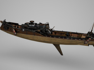 Vintage Steam Age style speedboat 3D-Modell