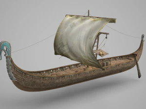 Kapal layar abad pertengahan kuno Model 3D