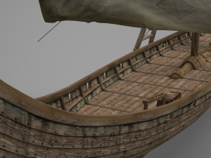 Ancient medieval sailing ship 3D Model