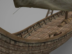 Kapal layar abad pertengahan kuno Model 3D