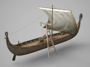 Kapal layar abad pertengahan kuno Model 3D