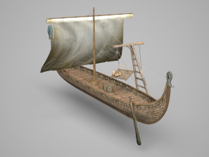 Ancient medieval sailing ship 3D Model