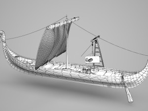 Ancient medieval sailing ship 3D Model