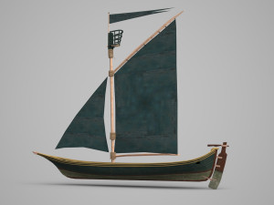 Medieval ancient small sailboat 3D मॉडल