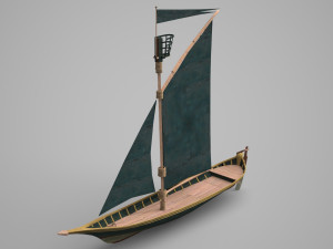 Medieval ancient small sailboat Modelo 3D