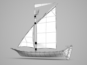 Medieval ancient small sailboat Modelo 3D