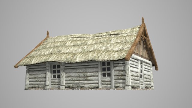 Medieval construction of thatched huts 3D Model .c4d .max .obj .3ds .fbx .stl .blend 