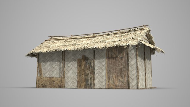Modern architecture small thatched cottage Modèle 3D .c4d .max .obj .3ds .fbx .stl .blend