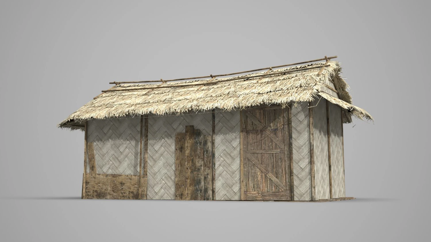 Modern architecture small thatched cottage 3D Model .c4d .max .obj .3ds .fbx .stl .blend 