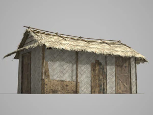 Modern architecture small thatched cottage 3D Model