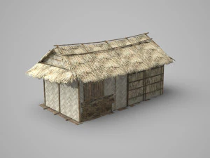 Modern architecture small thatched cottage 3D Model