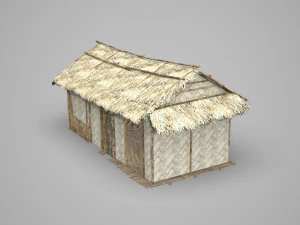 Modern architecture small thatched cottage 3D Model