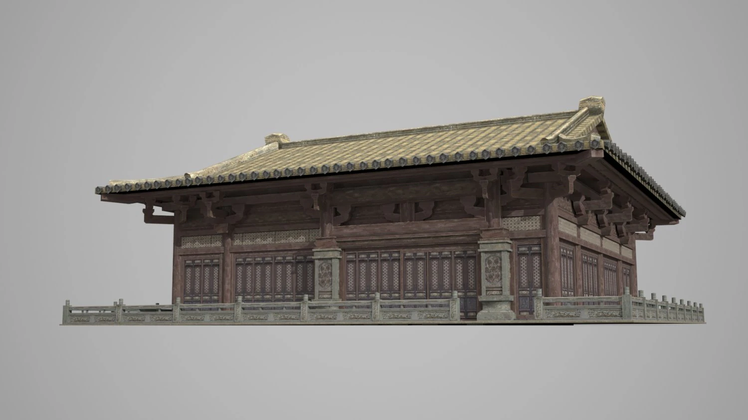 Ancient architectural palaces of Asia 3D Model .c4d .max .obj .3ds .fbx .stl .blend
