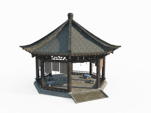 The Great Pavilion of ancient Asian architecture 3D Model